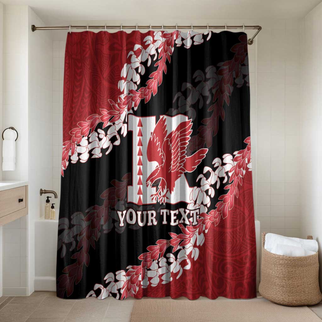 Personalized Kalani Hawaii High School Bathroom Set Puakenikeni Lei Hawaiian Pattern LT14 Shower Curtain Only Red - Polynesian Pride