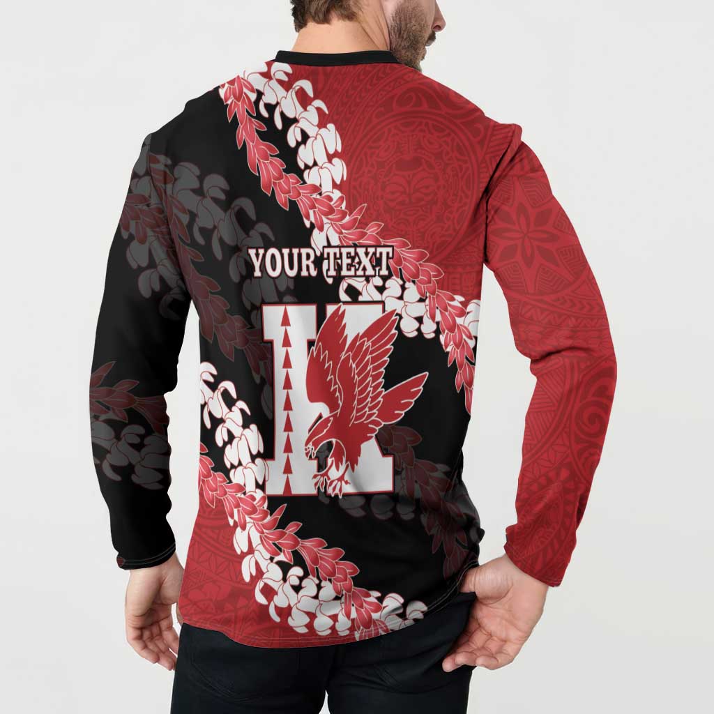 Personalized Kalani Hawaii High School Button Sweatshirt Puakenikeni Lei Hawaiian Pattern LT14 - Polynesian Pride