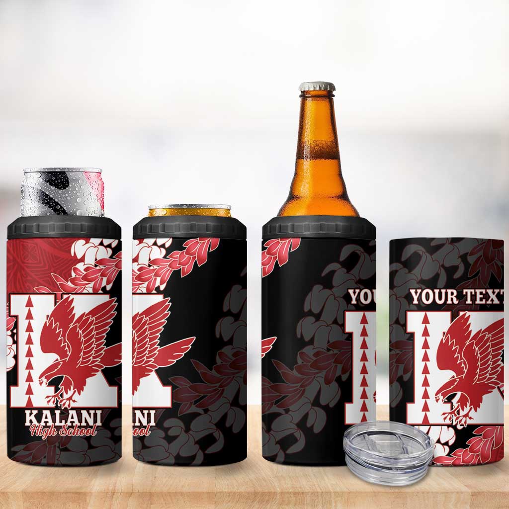 Personalized Kalani Hawaii High School 4 in 1 Can Cooler Tumbler Puakenikeni Lei Hawaiian Pattern LT14 - Polynesian Pride
