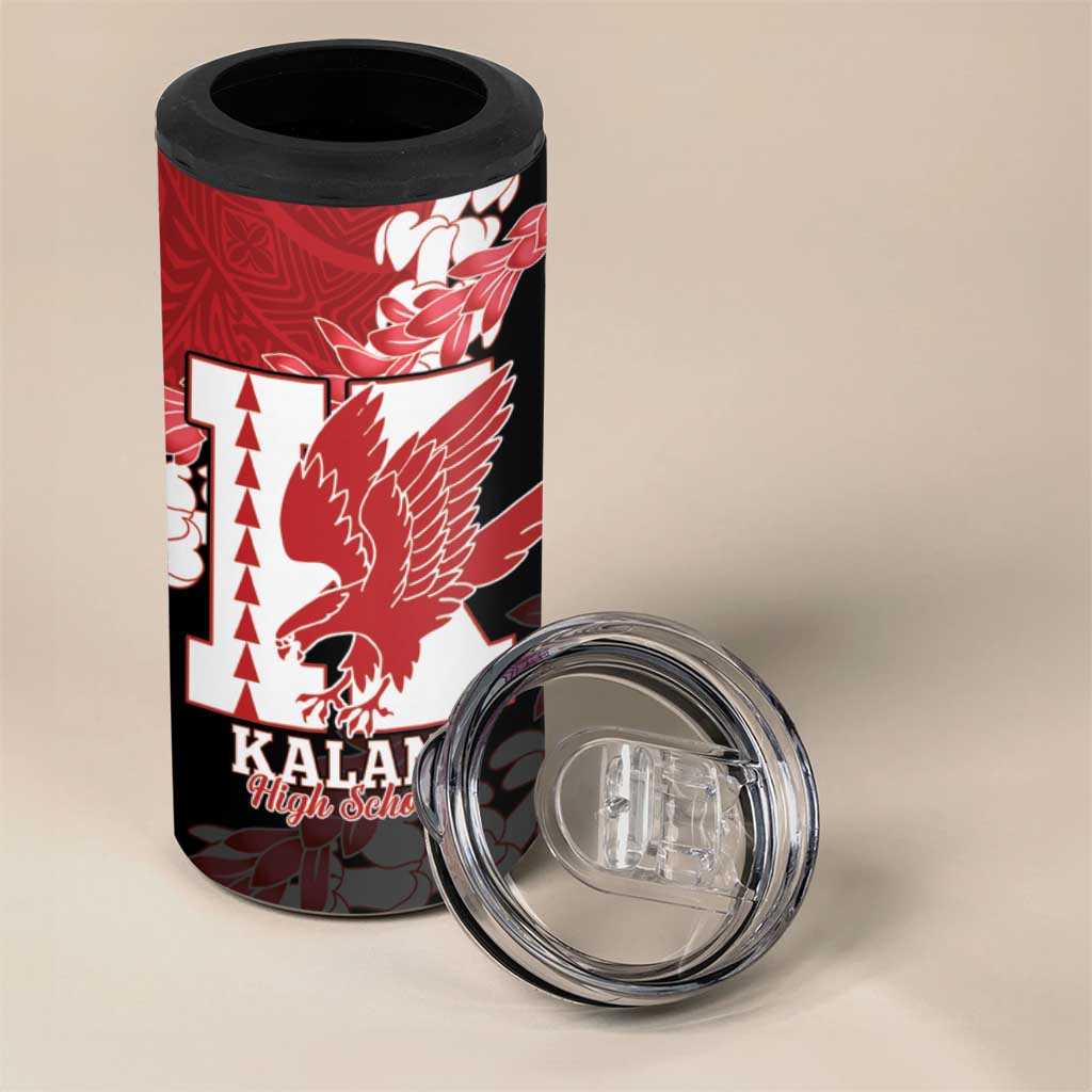 Personalized Kalani Hawaii High School 4 in 1 Can Cooler Tumbler Puakenikeni Lei Hawaiian Pattern LT14 - Polynesian Pride