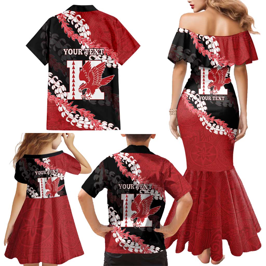 Personalized Kalani Hawaii High School Family Matching Mermaid Dress and Hawaiian Shirt Puakenikeni Lei Hawaiian Pattern - Polynesian Pride