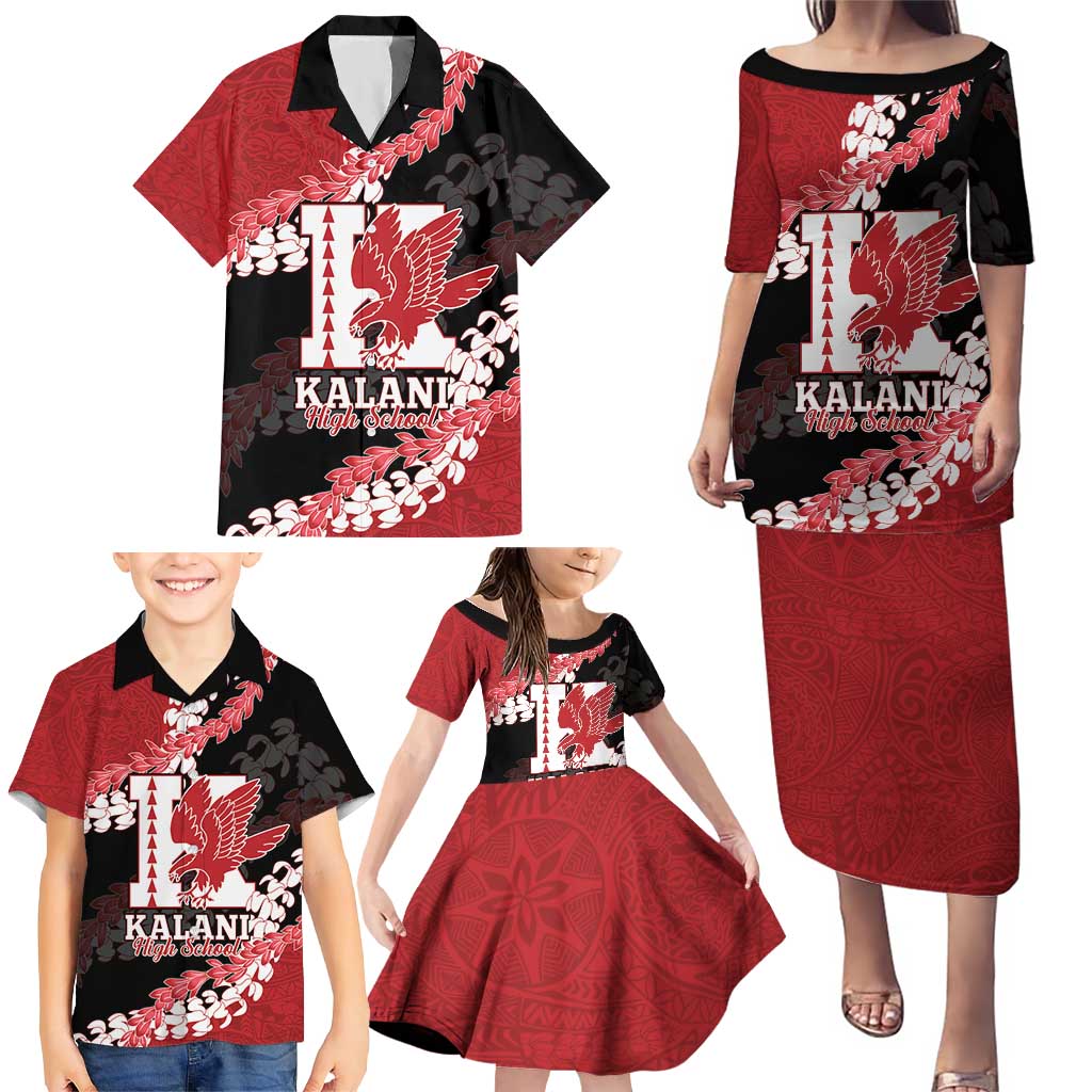 Personalized Kalani Hawaii High School Family Matching Puletasi and Hawaiian Shirt Puakenikeni Lei Hawaiian Pattern LT14 - Polynesian Pride
