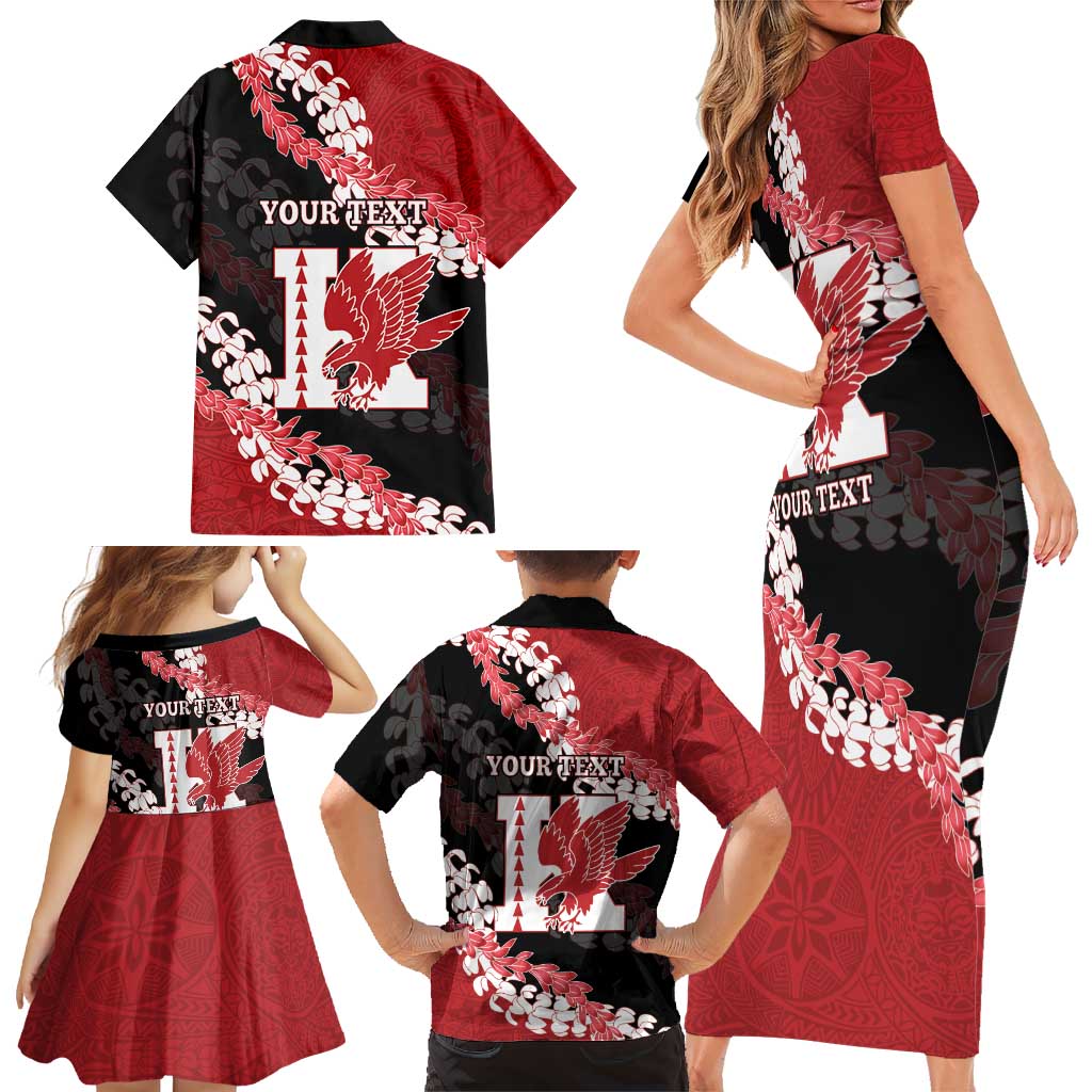 Personalized Kalani Hawaii High School Family Matching Short Sleeve Bodycon Dress and Hawaiian Shirt Puakenikeni Lei Hawaiian Pattern LT14 - Polynesian Pride