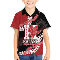 Personalized Kalani Hawaii High School Family Matching Short Sleeve Bodycon Dress and Hawaiian Shirt Puakenikeni Lei Hawaiian Pattern LT14 Son's Shirt Red - Polynesian Pride