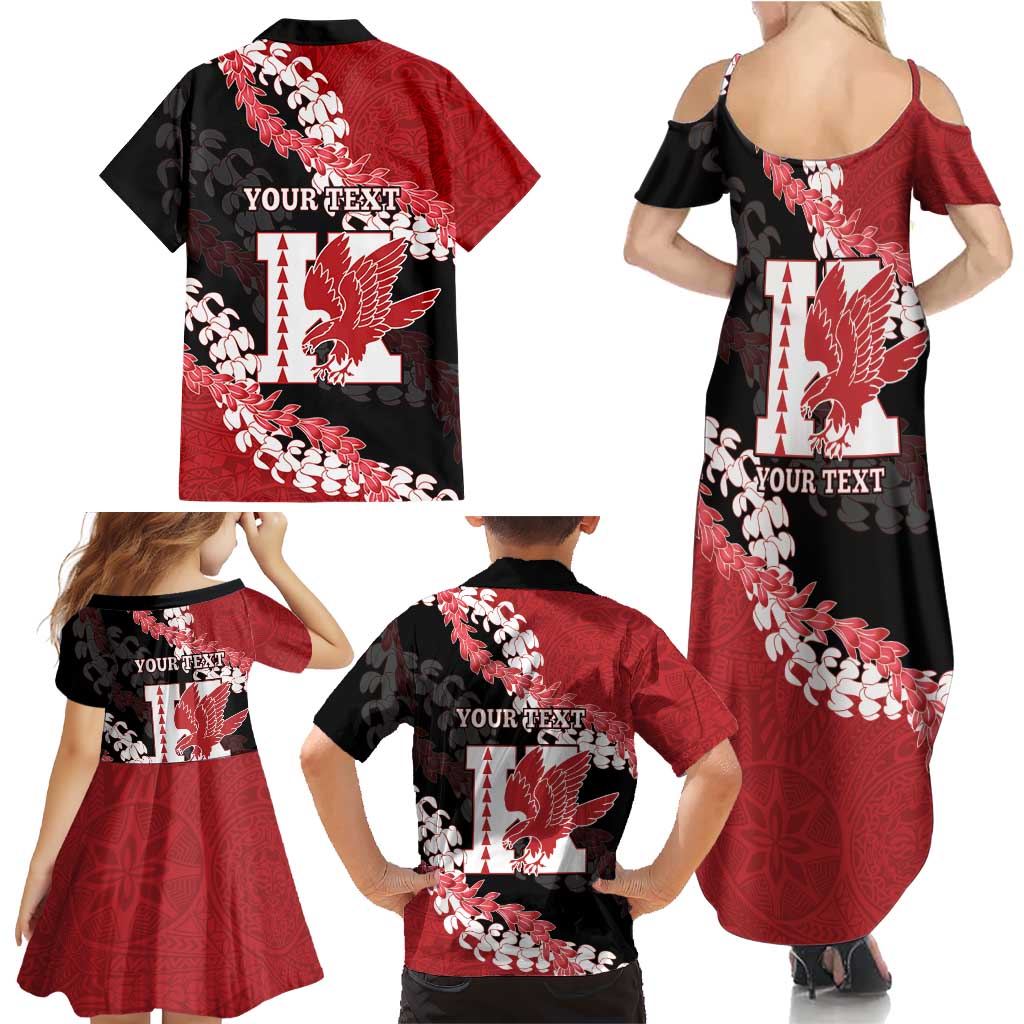 Personalized Kalani Hawaii High School Family Matching Summer Maxi Dress and Hawaiian Shirt Puakenikeni Lei Hawaiian Pattern - Polynesian Pride