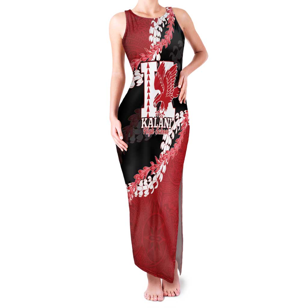 Personalized Kalani Hawaii High School Family Matching Tank Maxi Dress and Hawaiian Shirt Puakenikeni Lei Hawaiian Pattern - Polynesian Pride