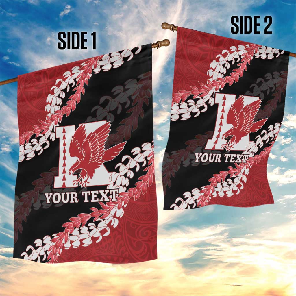 Personalized Kalani Hawaii High School Garden Flag Puakenikeni Lei Hawaiian Pattern - Polynesian Pride
