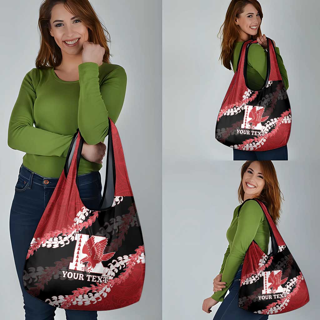 Personalized Kalani Hawaii High School Grocery Bag Puakenikeni Lei Hawaiian Pattern LT14 - Polynesian Pride