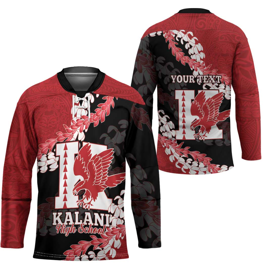 Personalized Kalani Hawaii High School Hockey Jersey Puakenikeni Lei Hawaiian Pattern LT14 - Polynesian Pride