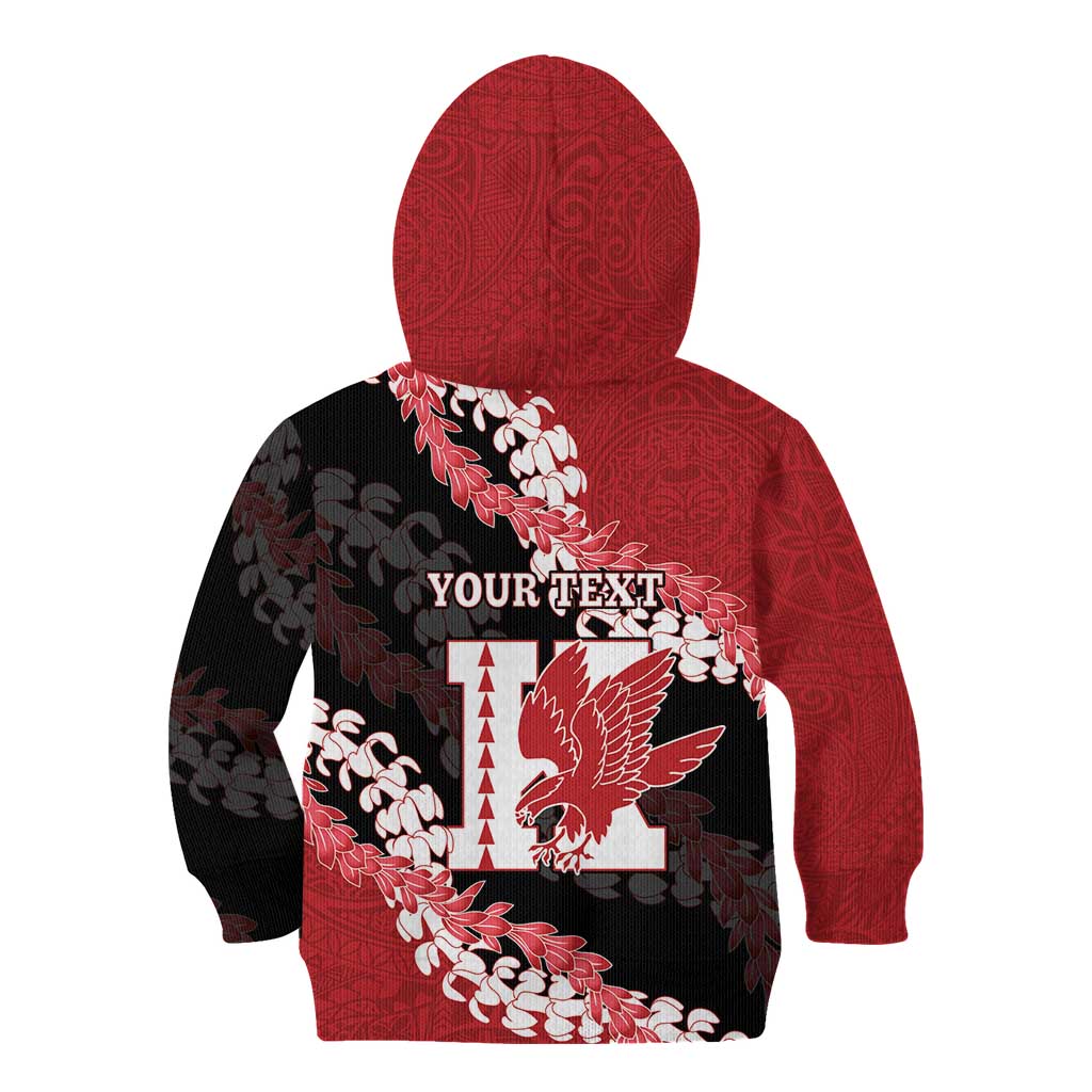 Personalized Kalani Hawaii High School Kid Hoodie Puakenikeni Lei Hawaiian Pattern - Polynesian Pride