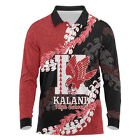 Personalized Kalani Hawaii High School Long Sleeve Polo Shirt Puakenikeni Lei Hawaiian Pattern - Polynesian Pride
