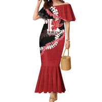 Personalized Kalani Hawaii High School Mermaid Dress Puakenikeni Lei Hawaiian Pattern - Polynesian Pride