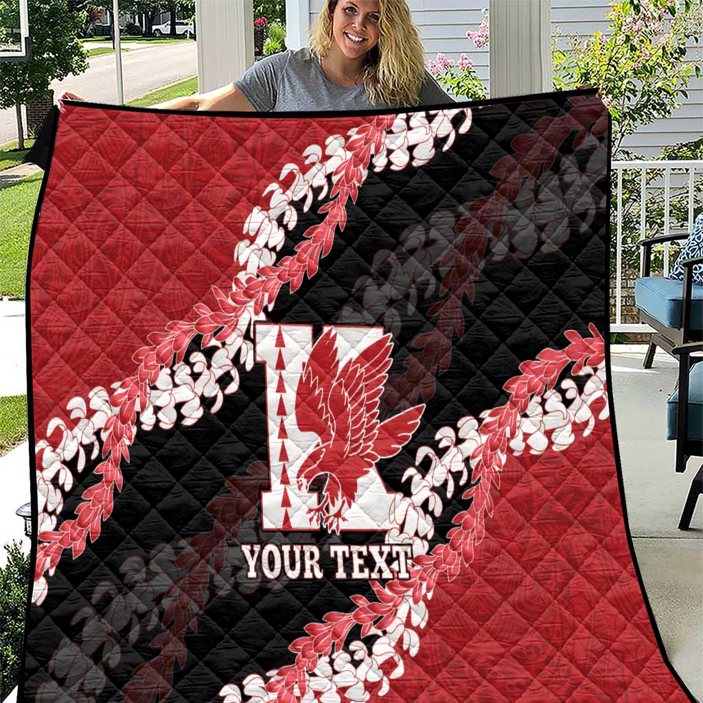 Personalized Kalani Hawaii High School Quilt Puakenikeni Lei Hawaiian Pattern LT14 Red - Polynesian Pride