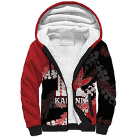 Personalized Kalani Hawaii High School Sherpa Hoodie Puakenikeni Lei Hawaiian Pattern LT14 Unisex Red - Polynesian Pride