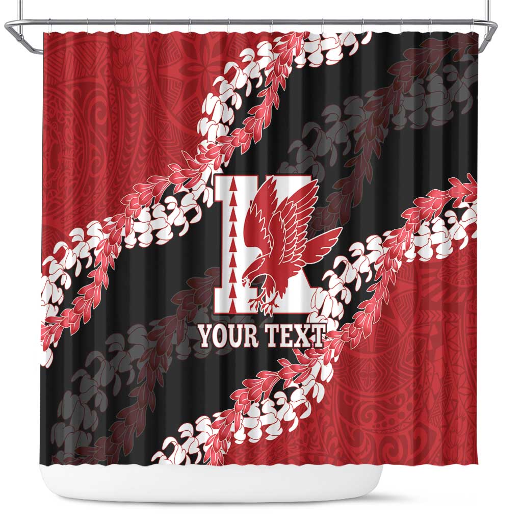 Personalized Kalani Hawaii High School Shower Curtain Puakenikeni Lei Hawaiian Pattern LT14 Red - Polynesian Pride