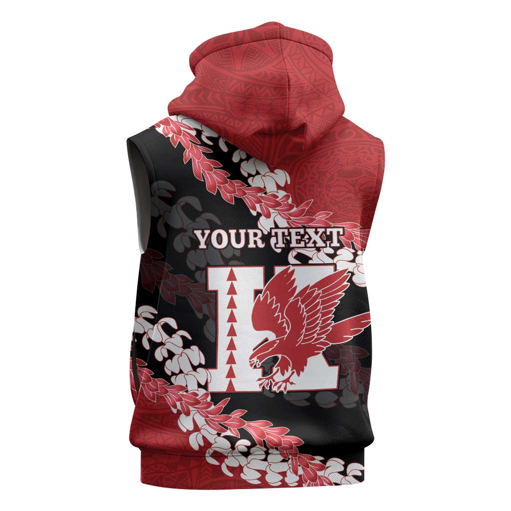 Personalized Kalani Hawaii High School Sleeveless Hoodie Puakenikeni Lei Hawaiian Pattern LT14 - Polynesian Pride