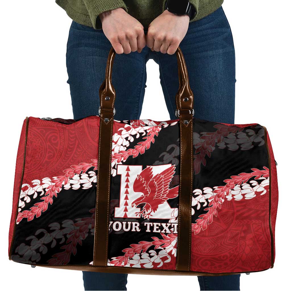 Personalized Kalani Hawaii High School Travel Bag Puakenikeni Lei Hawaiian Pattern LT14 Red - Polynesian Pride