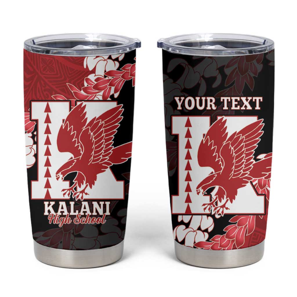 Personalized Kalani Hawaii High School Tumbler Cup Puakenikeni Lei Hawaiian Pattern LT14 Red - Polynesian Pride