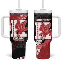 Personalized Kalani Hawaii High School Tumbler With Handle Puakenikeni Lei Hawaiian Pattern LT14 One Size: 40 oz Red - Polynesian Pride