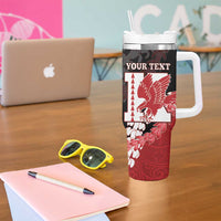 Personalized Kalani Hawaii High School Tumbler With Handle Puakenikeni Lei Hawaiian Pattern LT14 - Polynesian Pride