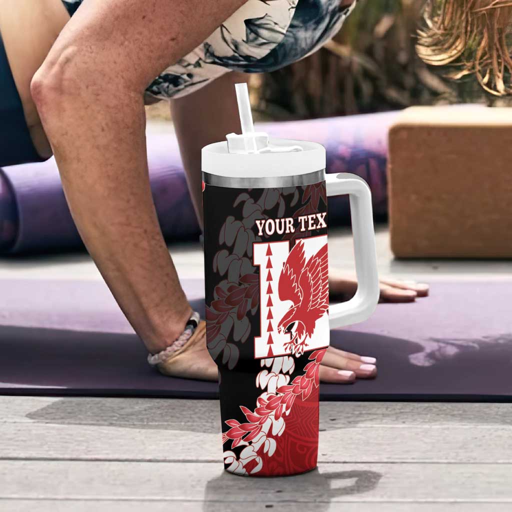 Personalized Kalani Hawaii High School Tumbler With Handle Puakenikeni Lei Hawaiian Pattern LT14 - Polynesian Pride