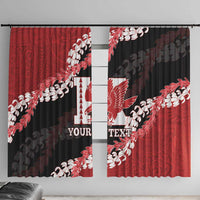 Personalized Kalani Hawaii High School Window Curtain Puakenikeni Lei Hawaiian Pattern LT14 With Hooks Red - Polynesian Pride