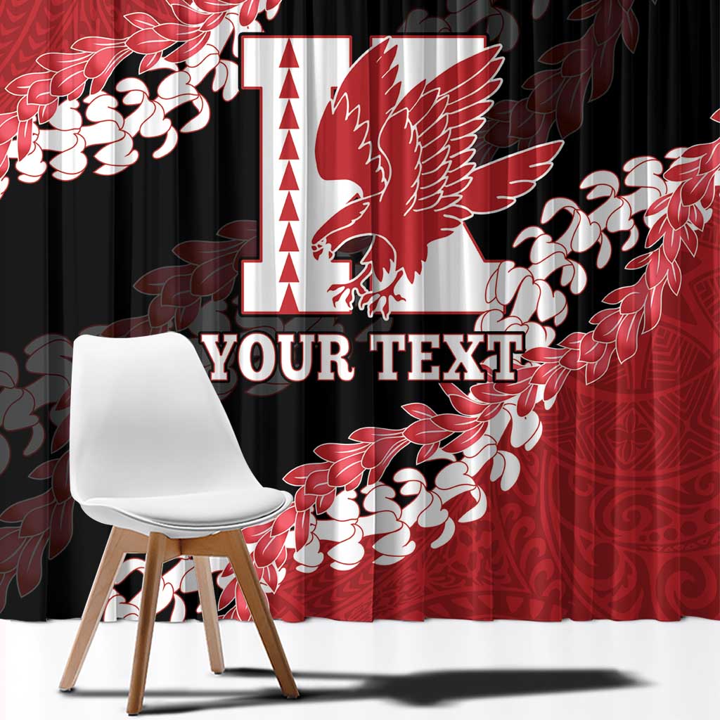 Personalized Kalani Hawaii High School Window Curtain Puakenikeni Lei Hawaiian Pattern LT14 - Polynesian Pride