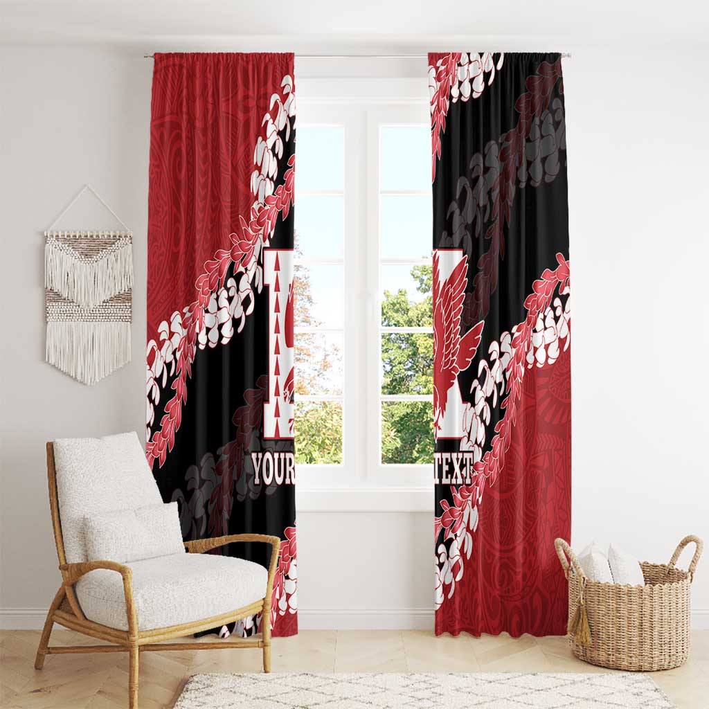 Personalized Kalani Hawaii High School Window Curtain Puakenikeni Lei Hawaiian Pattern LT14 - Polynesian Pride