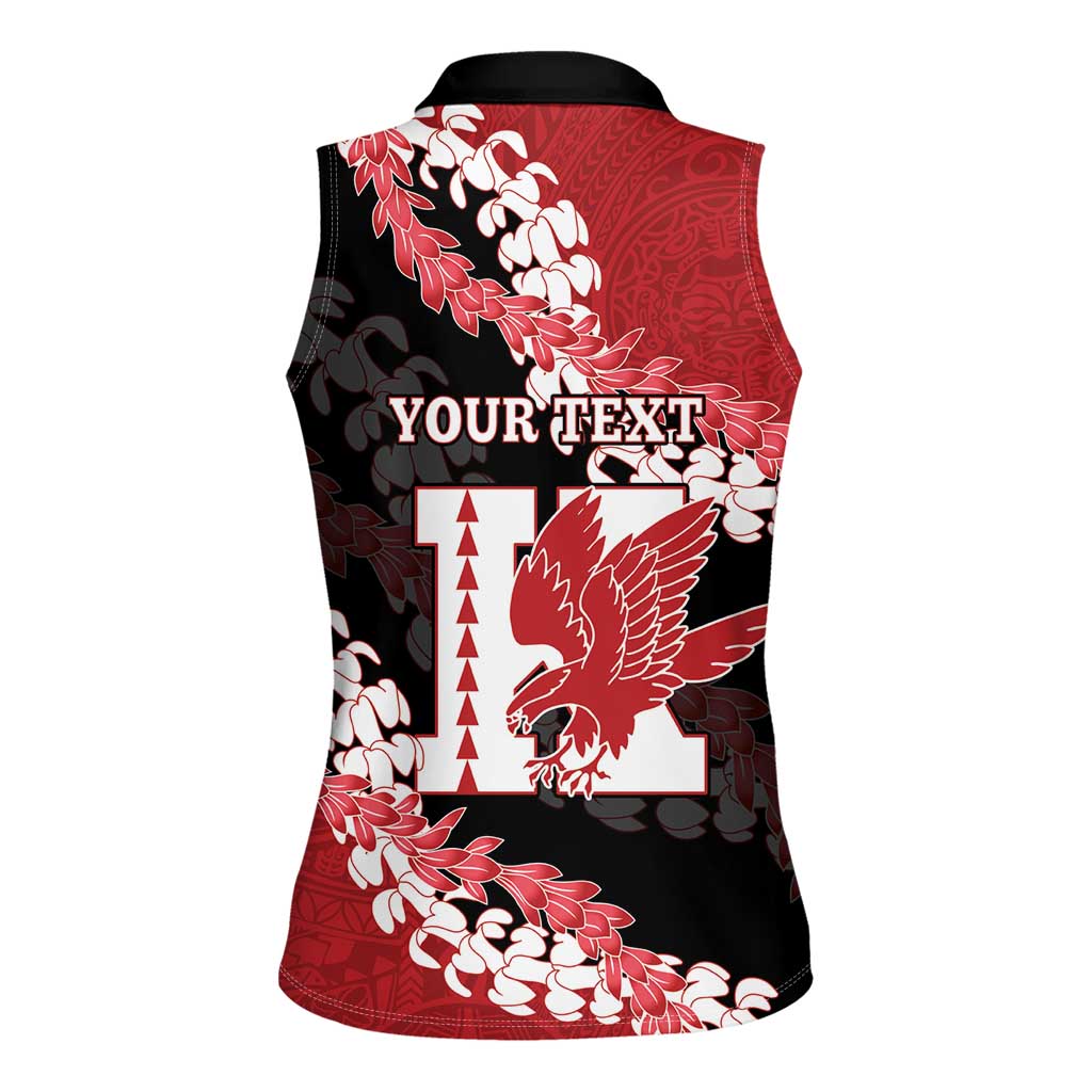 Personalized Kalani Hawaii High School Women Sleeveless Polo Shirt Puakenikeni Lei Hawaiian Pattern - Polynesian Pride