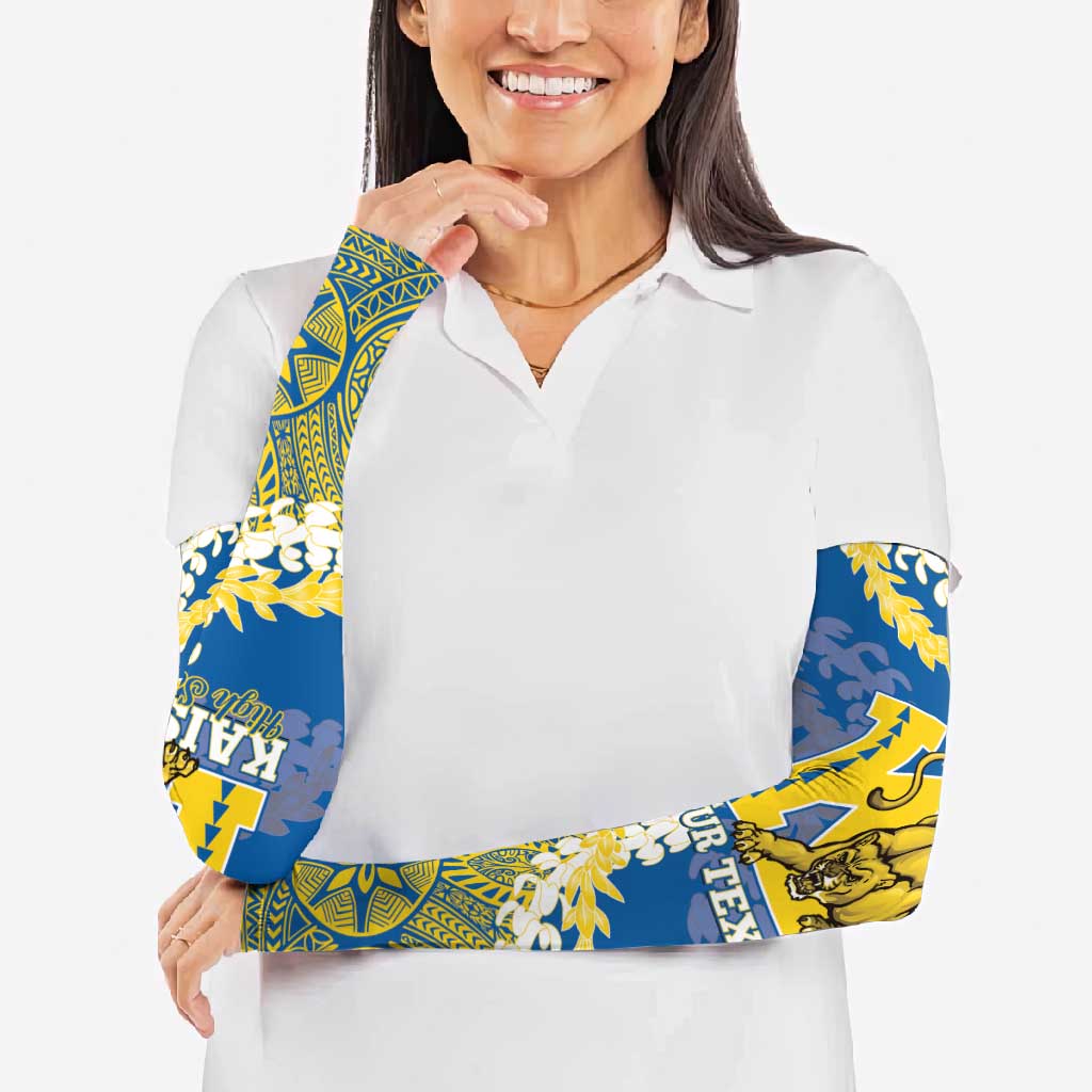 Personalized Kaiser Hawaii High School Arm Sleeves Puakenikeni Lei Hawaiian Pattern LT14 - Polynesian Pride