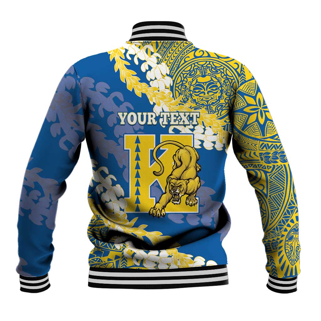 Personalized Kaiser Hawaii High School Baseball Jacket Puakenikeni Lei Hawaiian Pattern LT14 - Polynesian Pride
