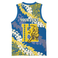 Personalized Kaiser Hawaii High School Basketball Jersey Puakenikeni Lei Hawaiian Pattern LT14 - Polynesian Pride