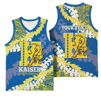 Personalized Kaiser Hawaii High School Basketball Jersey Puakenikeni Lei Hawaiian Pattern LT14 - Polynesian Pride