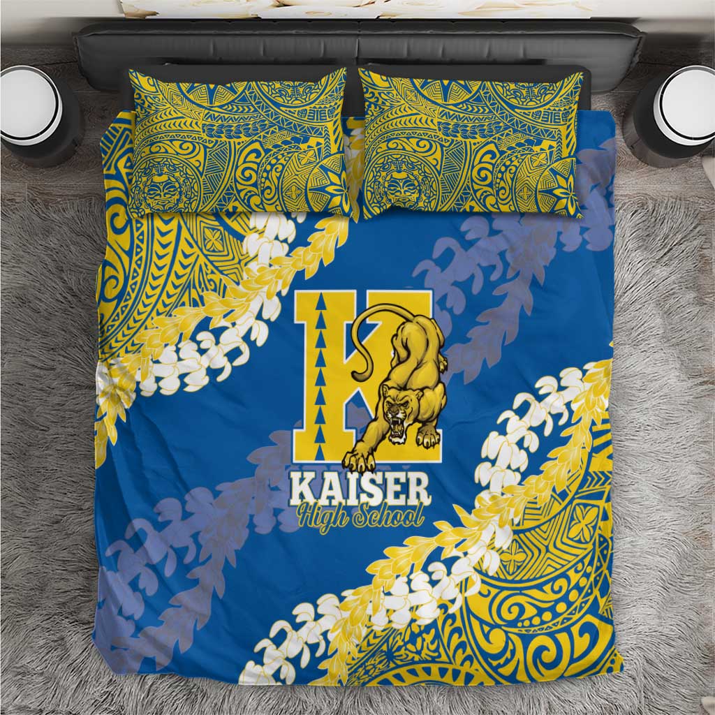 Kaiser Hawaii High School Bedding Set Puakenikeni Lei Hawaiian Pattern LT14 Blue - Polynesian Pride