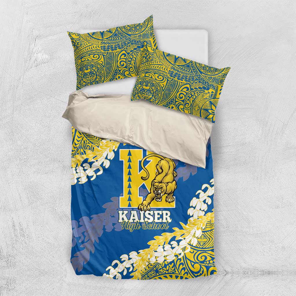 Kaiser Hawaii High School Bedding Set Puakenikeni Lei Hawaiian Pattern LT14 US Twin 172cm x 218cm Blue - Polynesian Pride