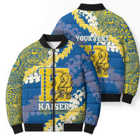 Personalized Kaiser Hawaii High School Bomber Puffer Jacket Puakenikeni Lei Hawaiian Pattern LT14 - Polynesian Pride