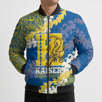 Personalized Kaiser Hawaii High School Bomber Puffer Jacket Puakenikeni Lei Hawaiian Pattern LT14 - Polynesian Pride