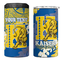 Personalized Kaiser Hawaii High School 4 in 1 Can Cooler Tumbler Puakenikeni Lei Hawaiian Pattern LT14 One Size: 16 oz Blue - Polynesian Pride