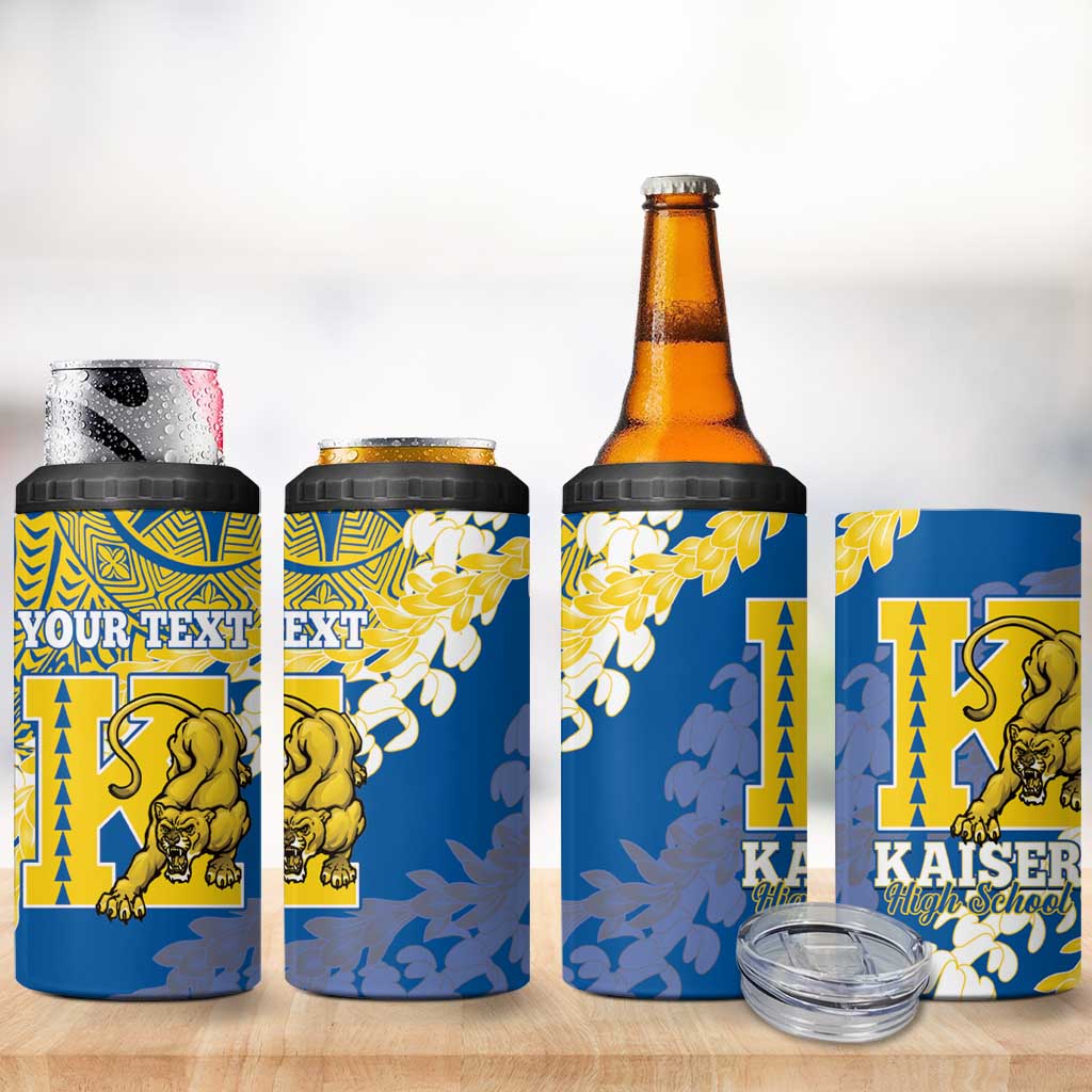 Personalized Kaiser Hawaii High School 4 in 1 Can Cooler Tumbler Puakenikeni Lei Hawaiian Pattern LT14 - Polynesian Pride