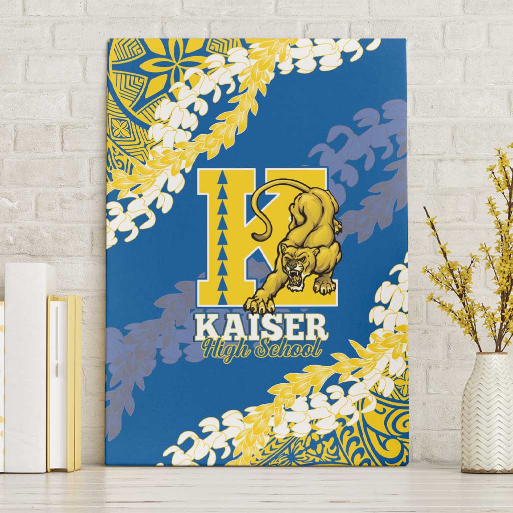 Kaiser Hawaii High School Canvas Wall Art Puakenikeni Lei Hawaiian Pattern LT14 Without Frame Blue - Polynesian Pride