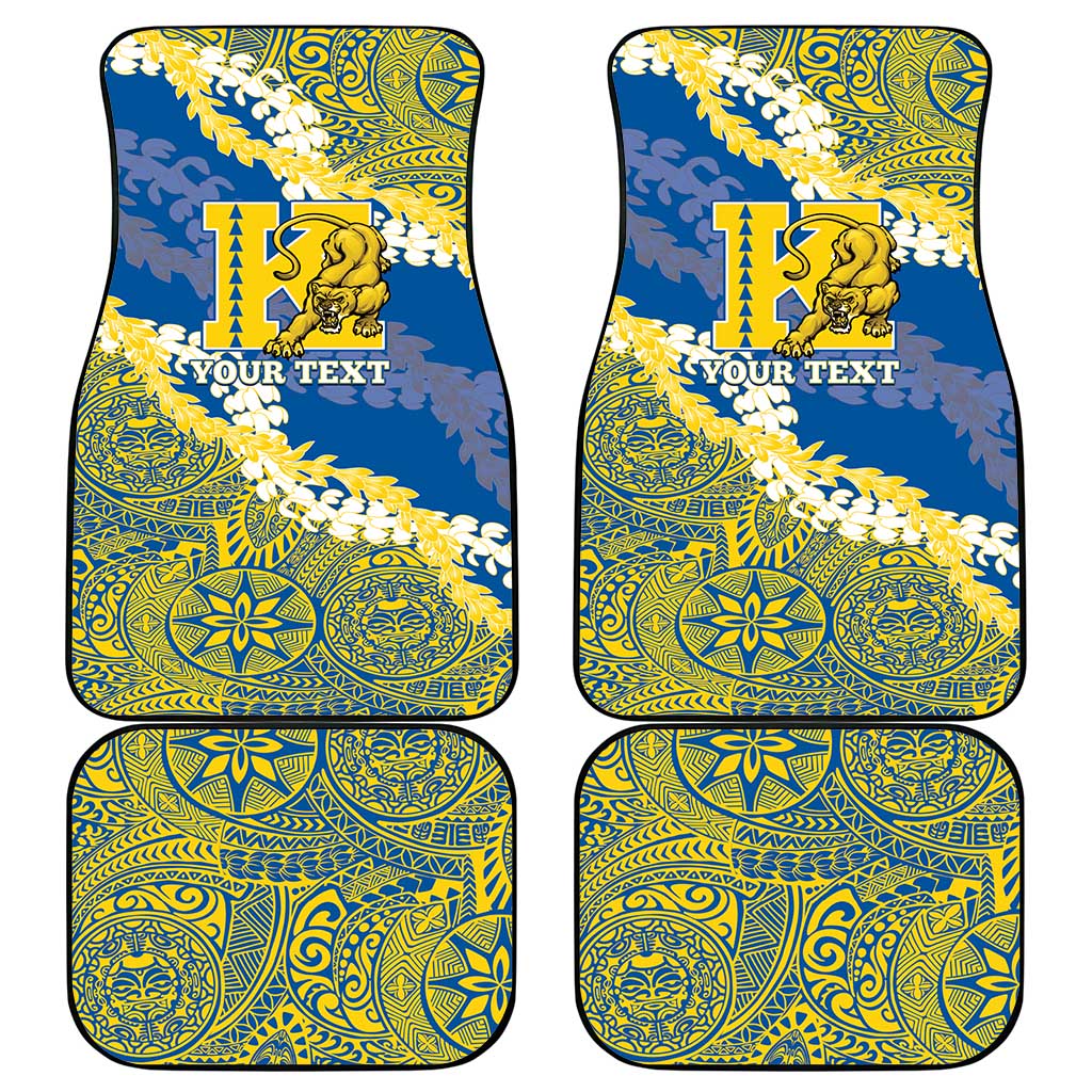 Personalized Kaiser Hawaii High School Car Mats Puakenikeni Lei Hawaiian Pattern LT14 - Polynesian Pride