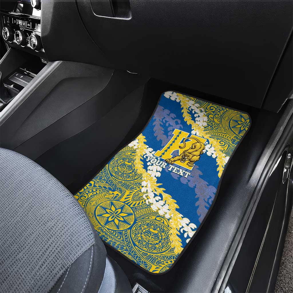 Personalized Kaiser Hawaii High School Car Mats Puakenikeni Lei Hawaiian Pattern LT14 - Polynesian Pride