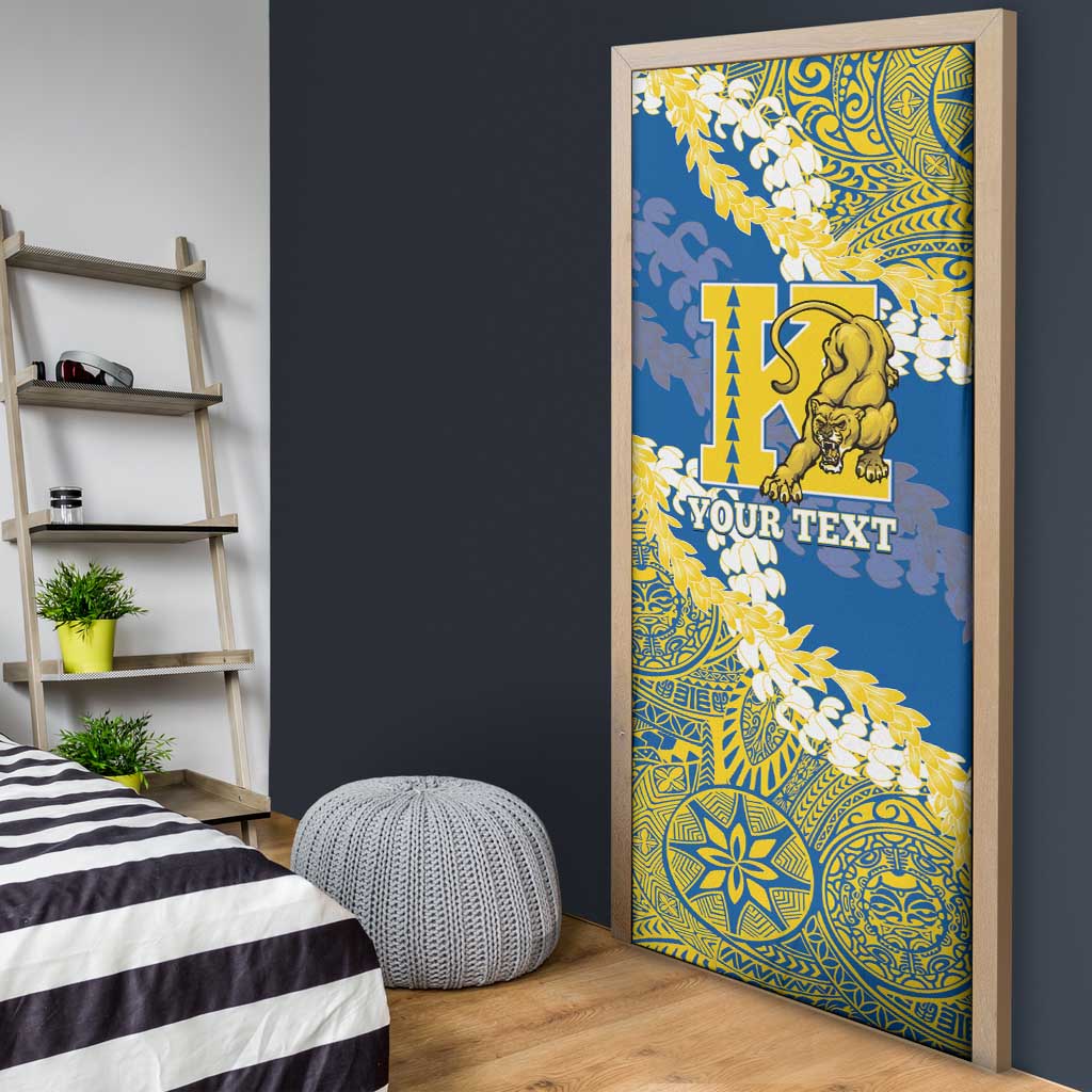 Personalized Kaiser Hawaii High School Door Cover Puakenikeni Lei Hawaiian Pattern LT14 - Polynesian Pride