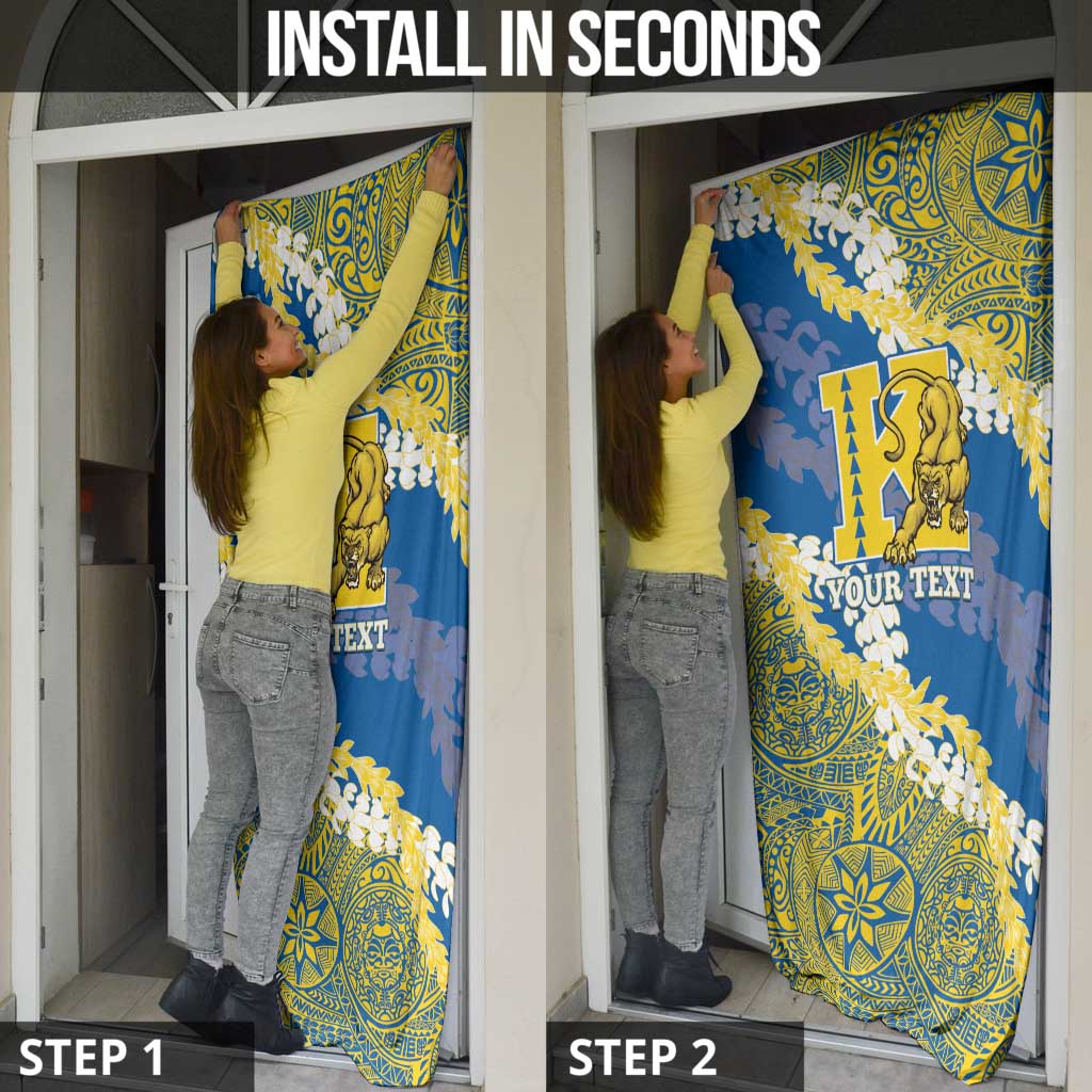 Personalized Kaiser Hawaii High School Door Cover Puakenikeni Lei Hawaiian Pattern LT14 - Polynesian Pride