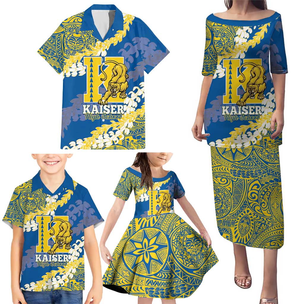 Personalized Kaiser Hawaii High School Family Matching Puletasi and Hawaiian Shirt Puakenikeni Lei Hawaiian Pattern LT14 - Polynesian Pride