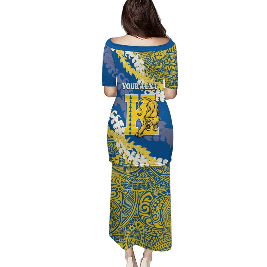 Personalized Kaiser Hawaii High School Family Matching Puletasi and Hawaiian Shirt Puakenikeni Lei Hawaiian Pattern LT14 - Polynesian Pride