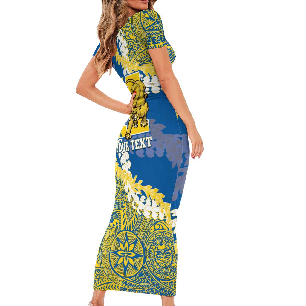 Personalized Kaiser Hawaii High School Family Matching Short Sleeve Bodycon Dress and Hawaiian Shirt Puakenikeni Lei Hawaiian Pattern - Polynesian Pride