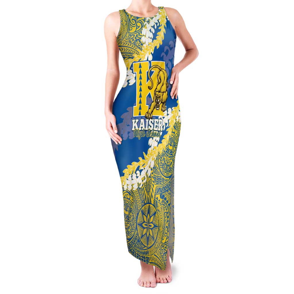 Personalized Kaiser Hawaii High School Family Matching Tank Maxi Dress and Hawaiian Shirt Puakenikeni Lei Hawaiian Pattern - Polynesian Pride