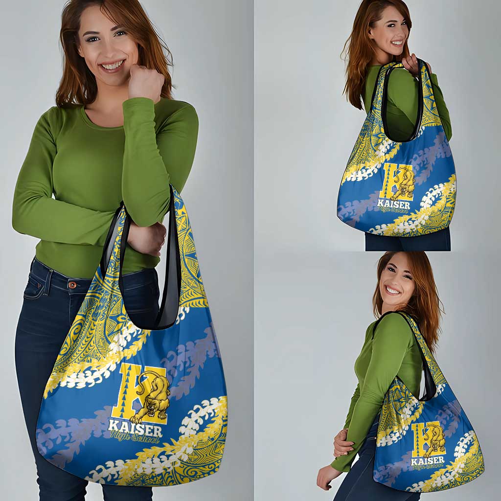 Kaiser Hawaii High School Grocery Bag Puakenikeni Lei Hawaiian Pattern LT14 - Polynesian Pride