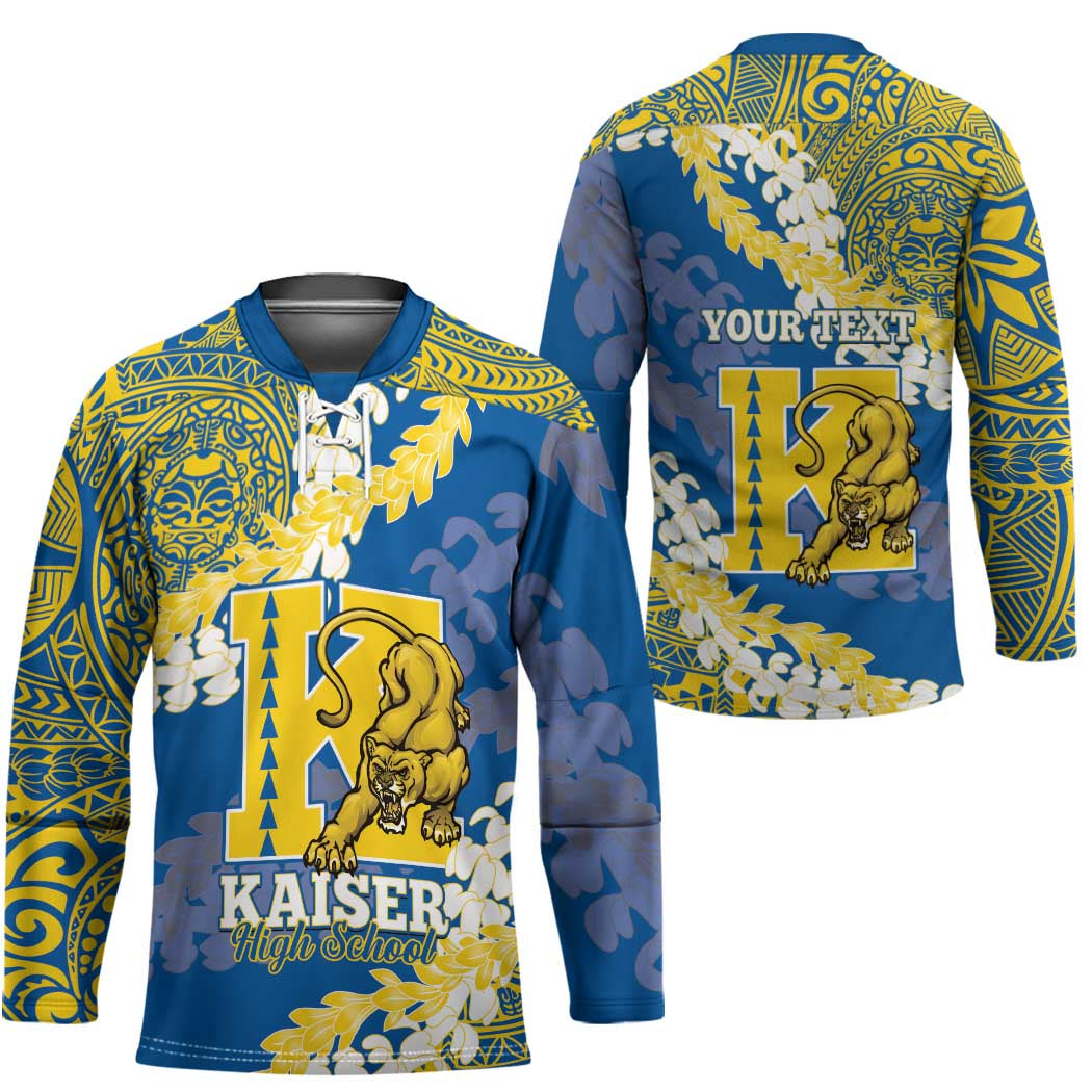 Personalized Kaiser Hawaii High School Hockey Jersey Puakenikeni Lei Hawaiian Pattern LT14 - Polynesian Pride